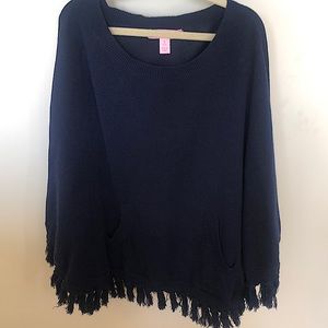 Lily Pulitzer, girls sz 4/5 navy poncho.